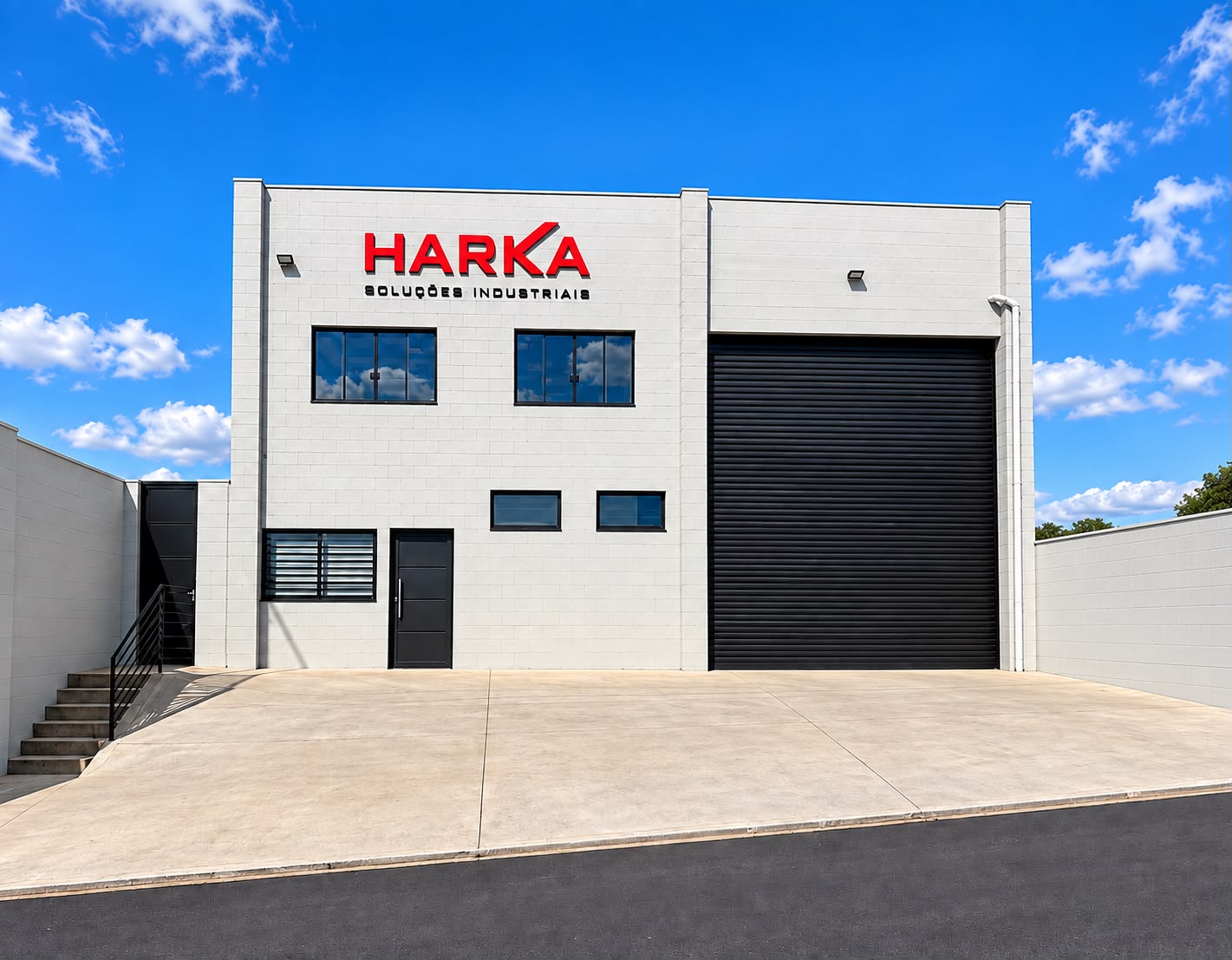 Fachada da sede da Harka Soluções Industriais em Iracemápolis